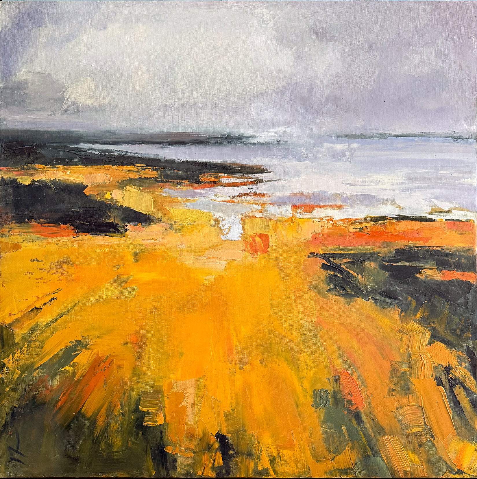 "Yellow Dancing by the Sea" 24x24